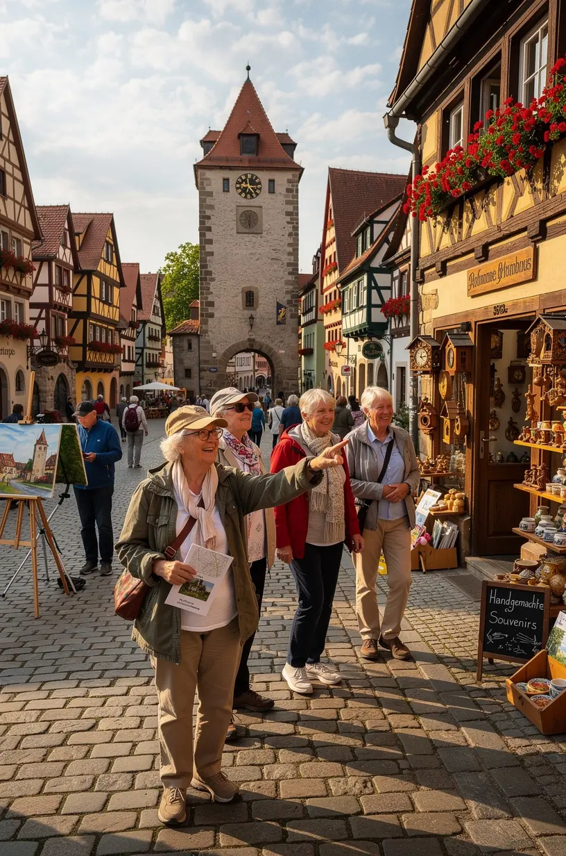 Detailaufnahme eines Stadtplans mit eingezeichneten Wanderwegen und empfohlenen Stopps.